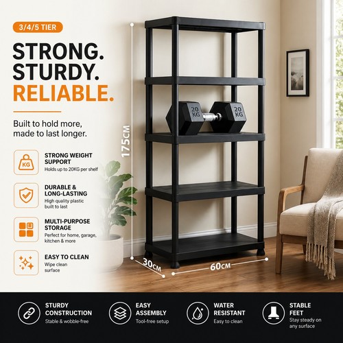 Plastic storage shelving - shelving, rack